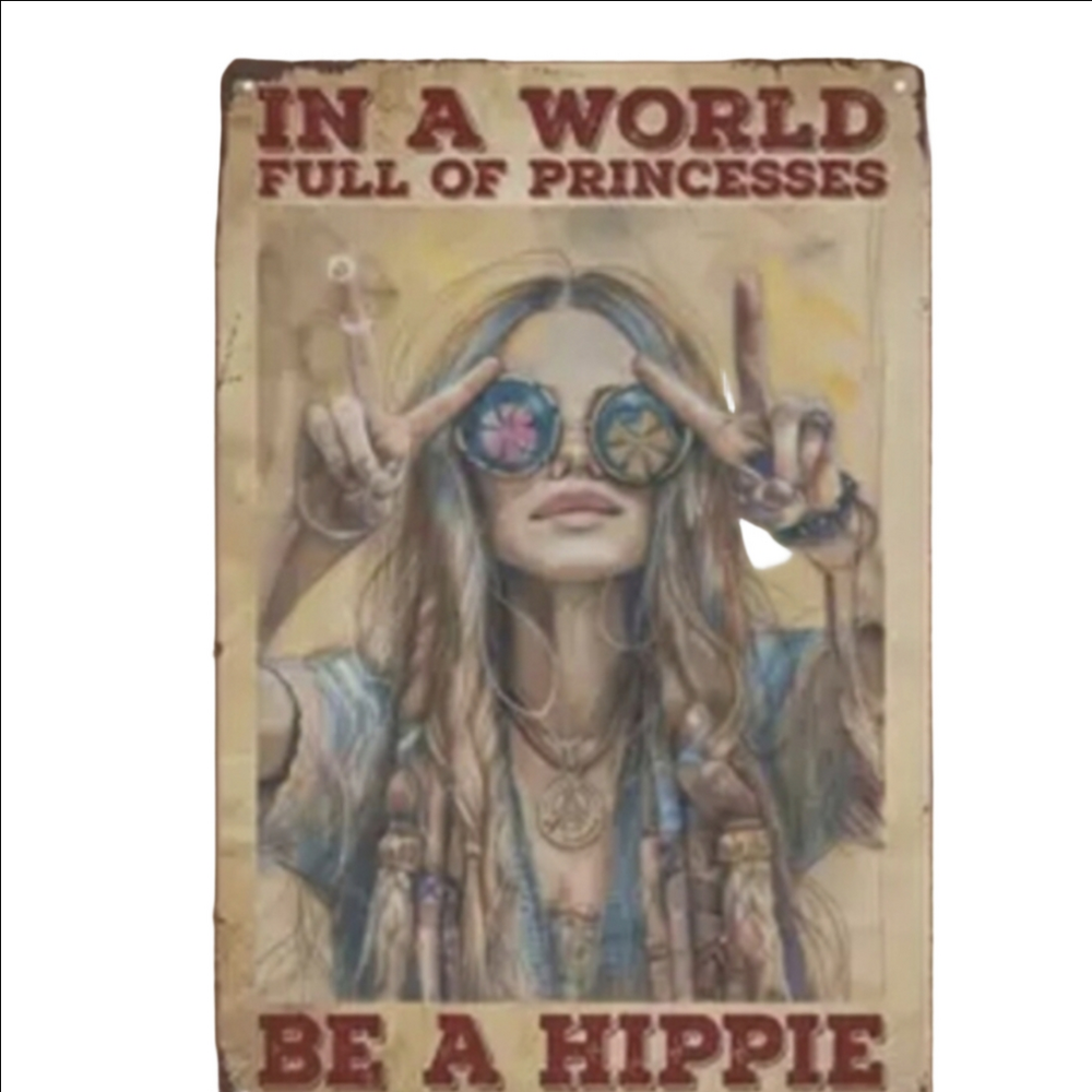 Bohemian Hippie Decor - Peace Sign Wall Art - 1960s 1970s Art Artwork Gift Ideas